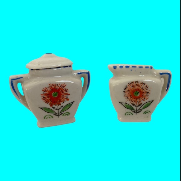 Vtg Doll Dishes, Doll Tea Set, Toy Tea Set, Tiny Dishes, Miniature Teaset 13 pcs - Picture 7 of 10